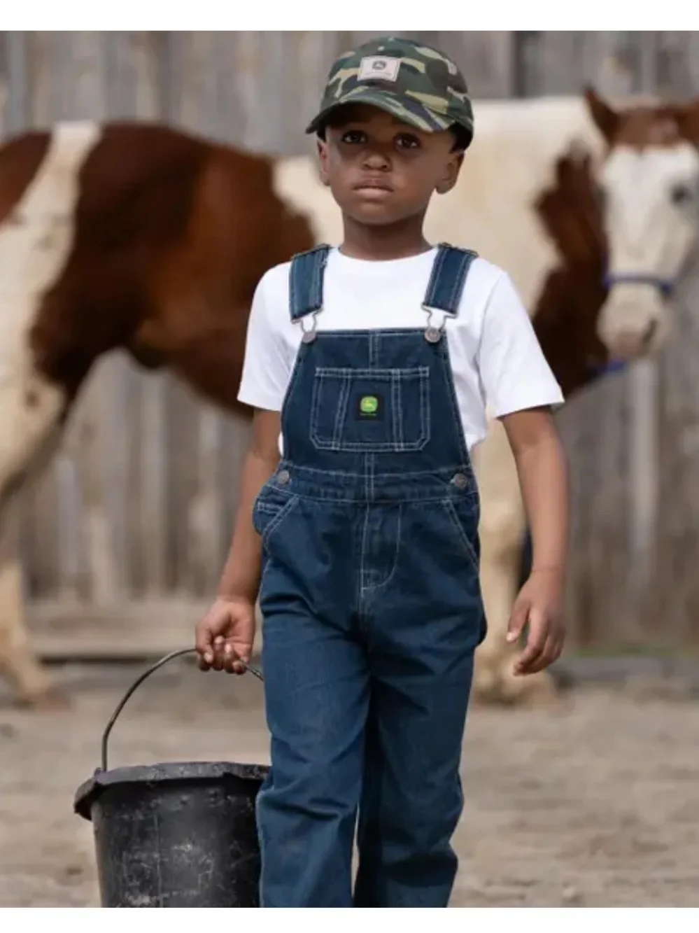 John Deere Dark Blue Denim Kids' Overalls